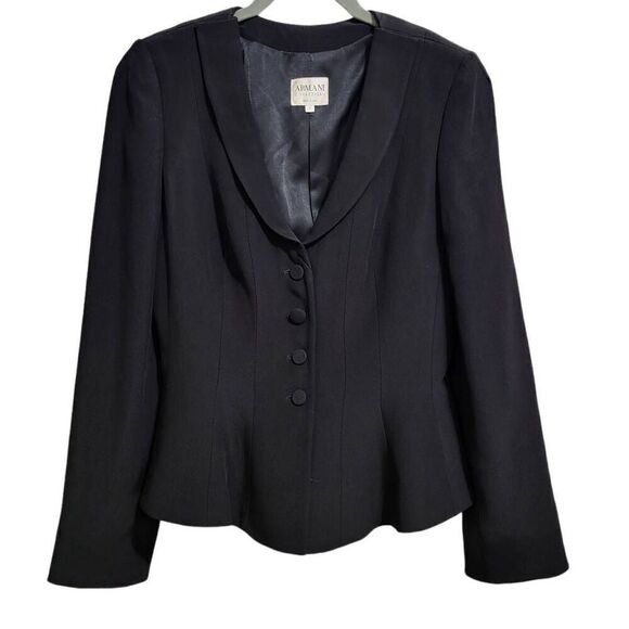 Armani collection black blazer with‎ detailed waist in sz 6 - Picture 1 of 8